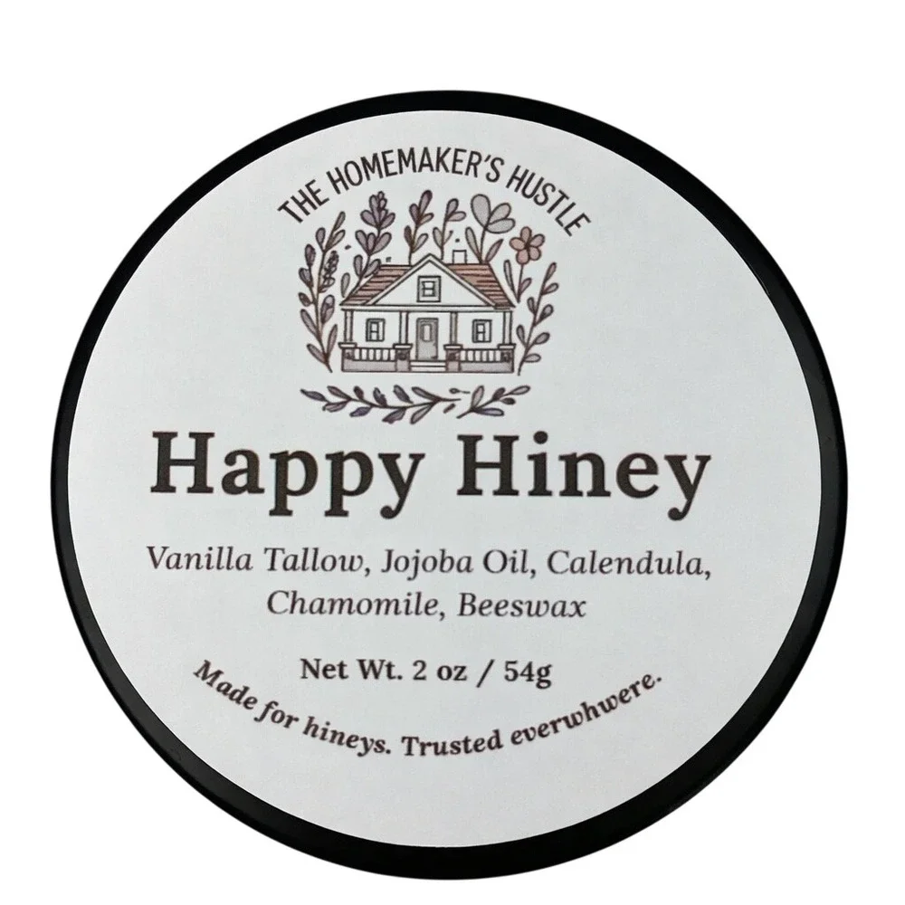 The Homemakers Hustle Happy Hiney Vanilla Tallow Balm 2oz Jojoba Calendula Salve